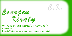 cserjen kiraly business card